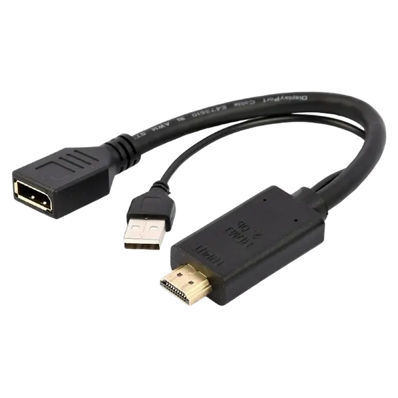 Адаптер Cablexpert A-HDMIM-DPF-01, HDMI to DisplayPort, Черный