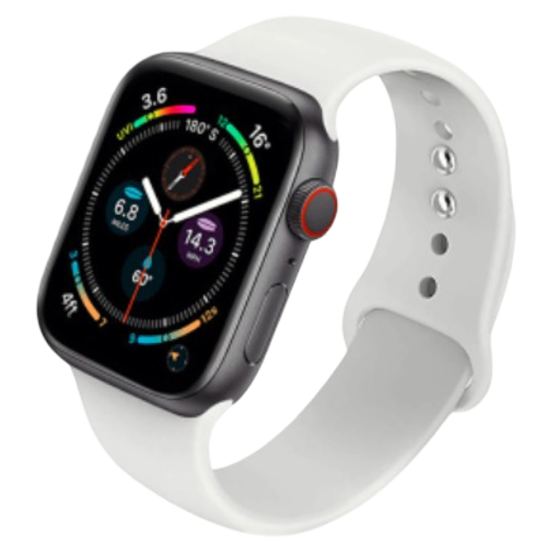 Ремешок силиконовый для Apple Watch 42–44 мм, M/L, White