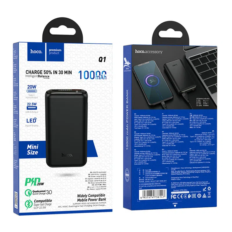 Acumulator extern Hoco Q1 Kraft fully compatible 10000mAh 2