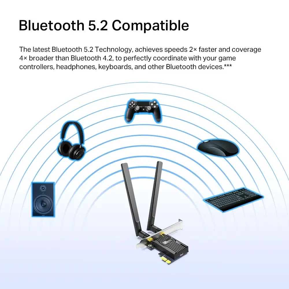 PCIe Wi-Fi 6 Dual Band LAN/Bluetooth 5.2 Adapter TP-LINK "Archer TX55E", 3000Mbps, OFDMA 3