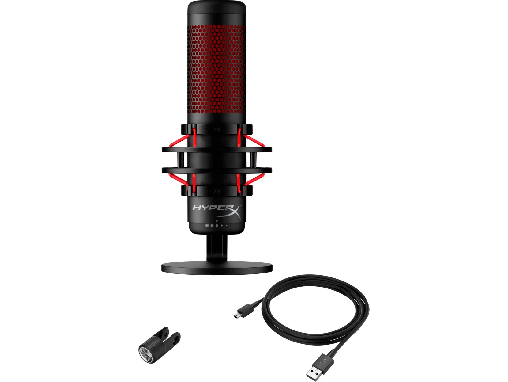 Microfon pentru streaming HyperX QuadCast, Black/Red, [4P5P6AA] 2