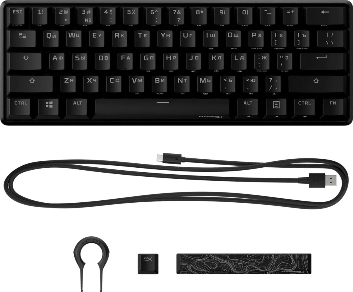 Клавиатура HyperX Alloy Origins 60, Проводная, Черный 4
