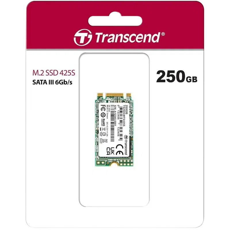 Накопитель SSD Transcend 425S, 250Гб, TS250GMTS425S 2