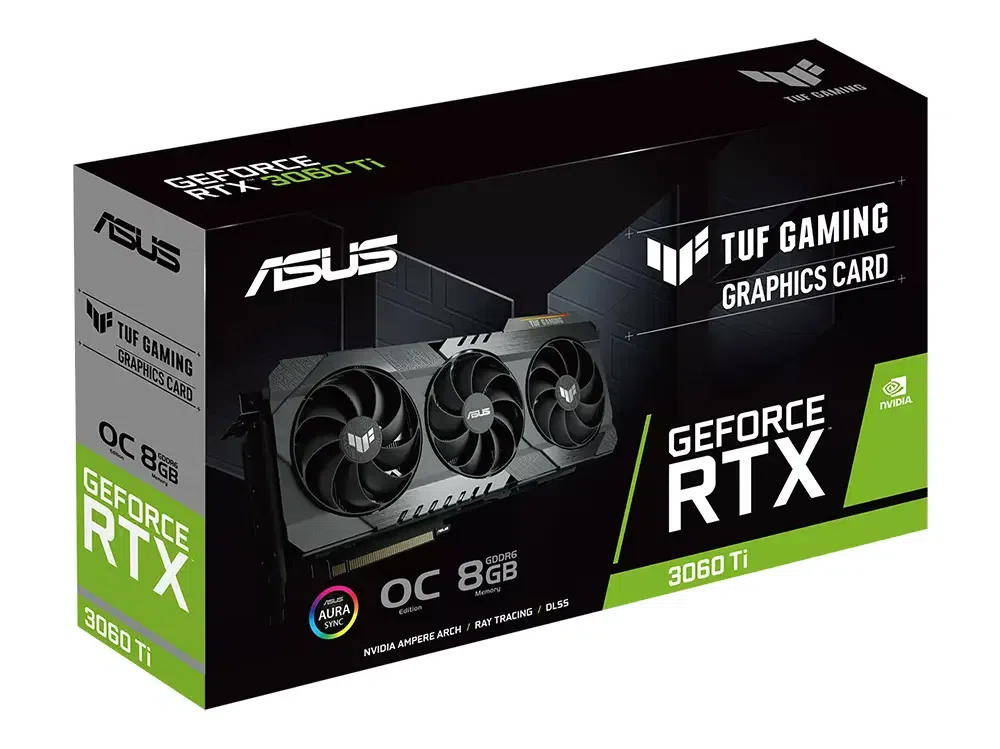 Видеокарта ASUS TUF-RTX3060TI-O8GD6XGAMING, 8GB GDDR6 256бит 9