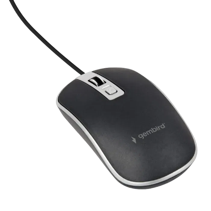 Mouse Gembird MUS-4B-06-BS, Black/Silver 2