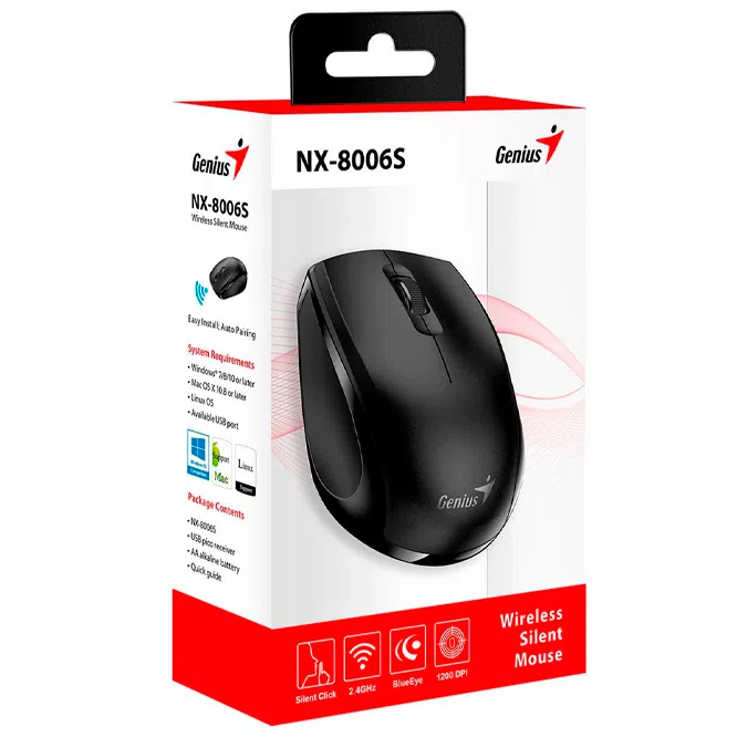 Mouse Genius NX-8000S, Black 5