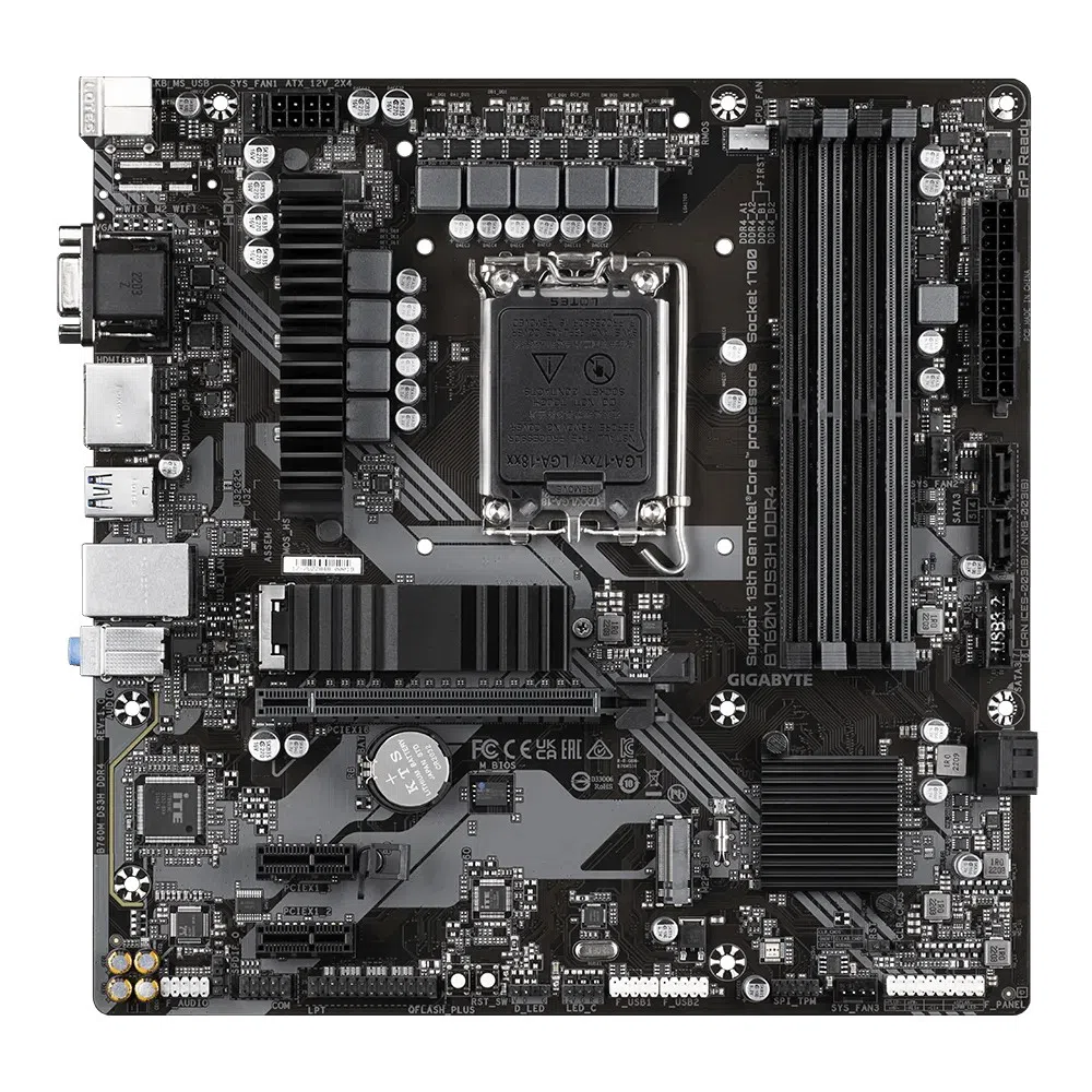 Материнская плата GIGABYTE B760M DS3H DDR4, Black 2