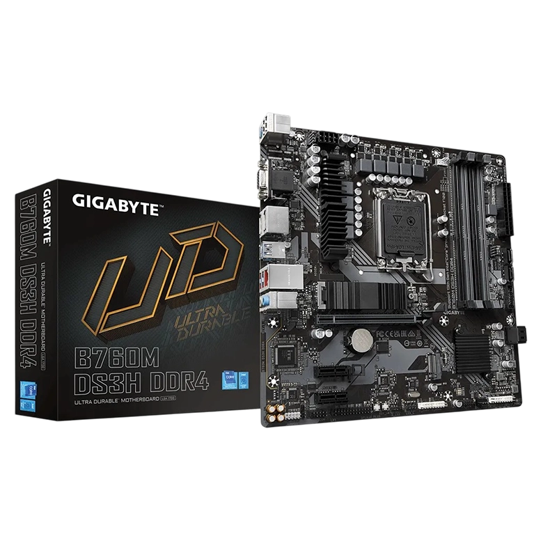 Материнская плата GIGABYTE B760M DS3H DDR4, Black
