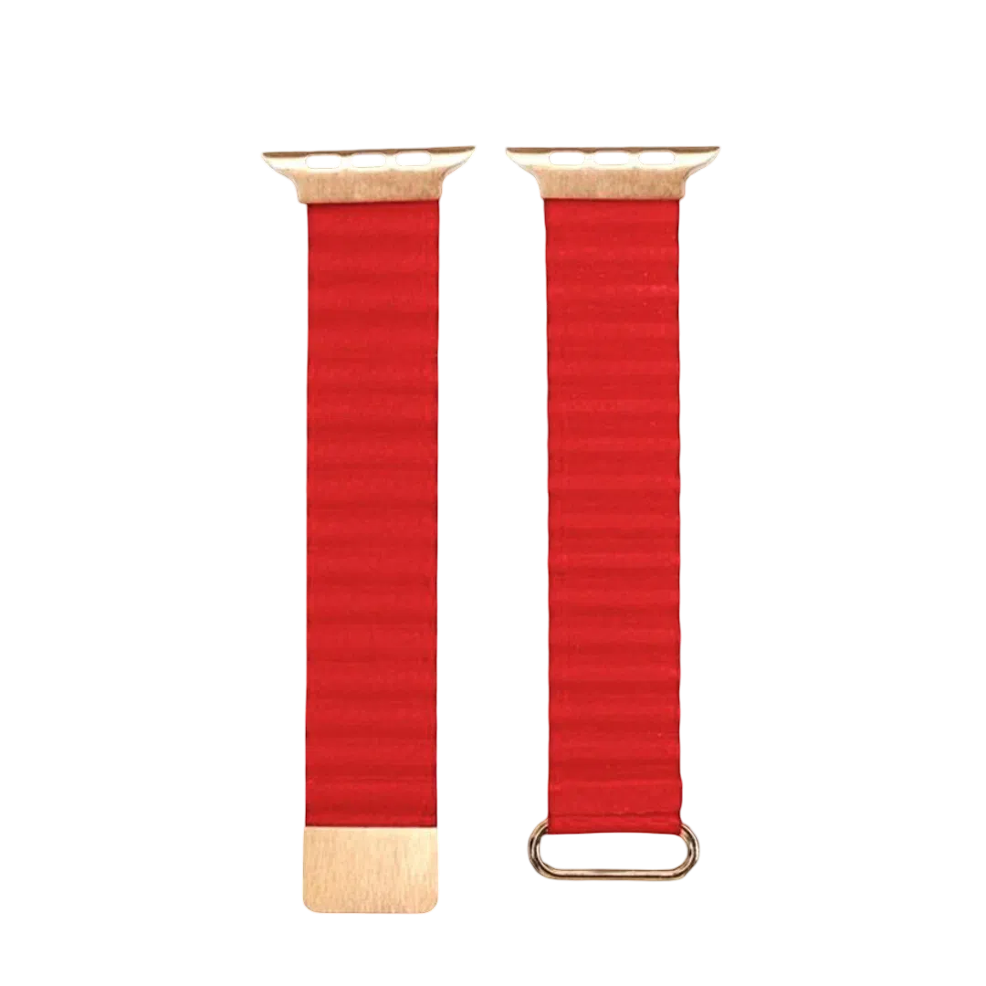 Ремешок кожаный для Apple Watch 42/44/45 мм с MagSafe, Red 4