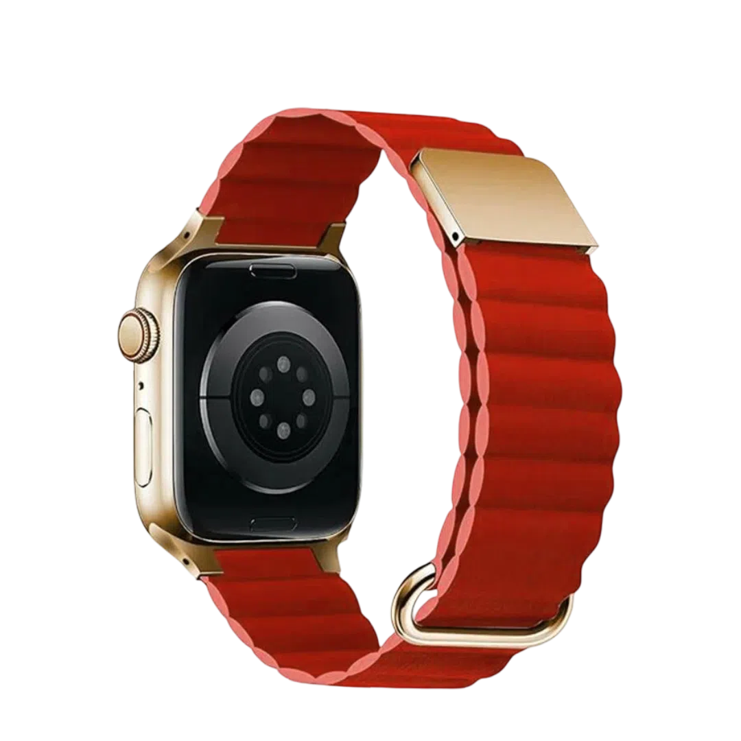 Ремешок кожаный для Apple Watch 42/44/45 мм с MagSafe, Red 3