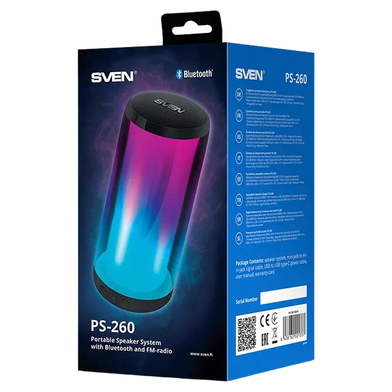 Портативная колонка SVEN PS-260, Чёрный 8