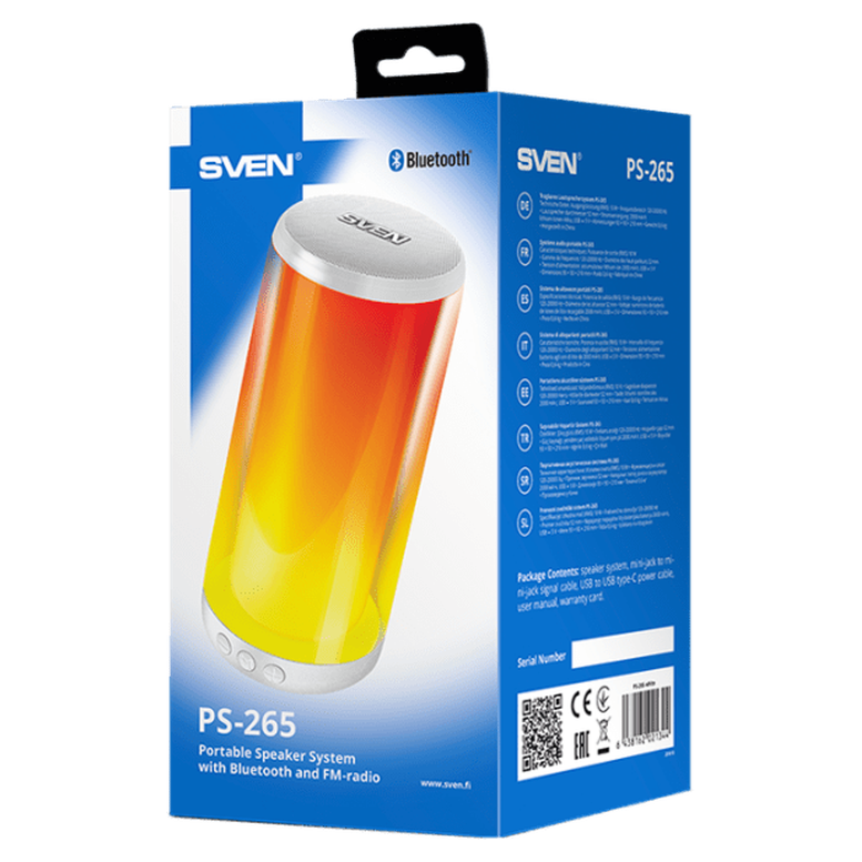 Портативная колонка Sven PS-265, Белый 7