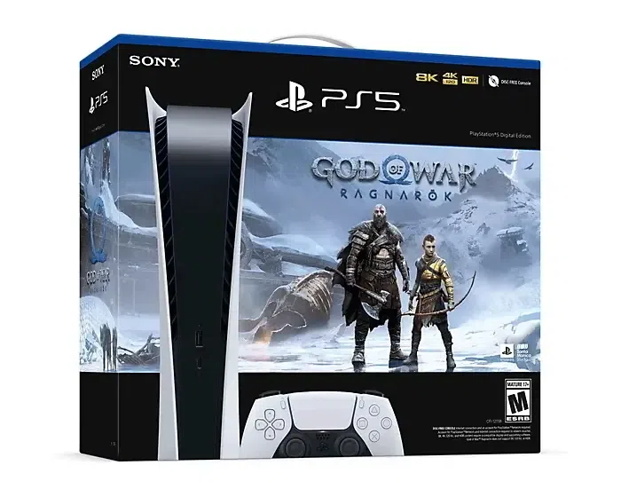 Игровая консоль SONY PlayStation 5 Digital Edition, Белый, "God of War Ragnarök"