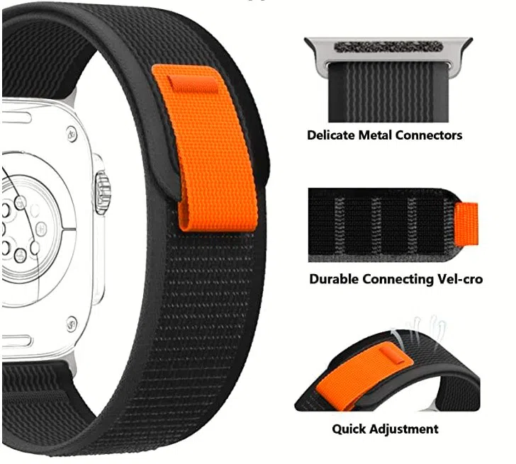 Strap for Apple Watch All series Nylon Sport Band Black 2