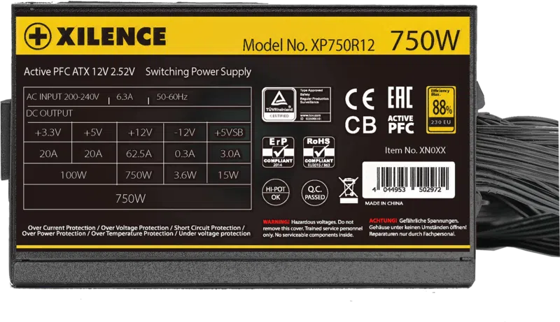 Блок питания для компьютеров XILENCE XP750R12.ARGBб 750 Вт, Черный 5