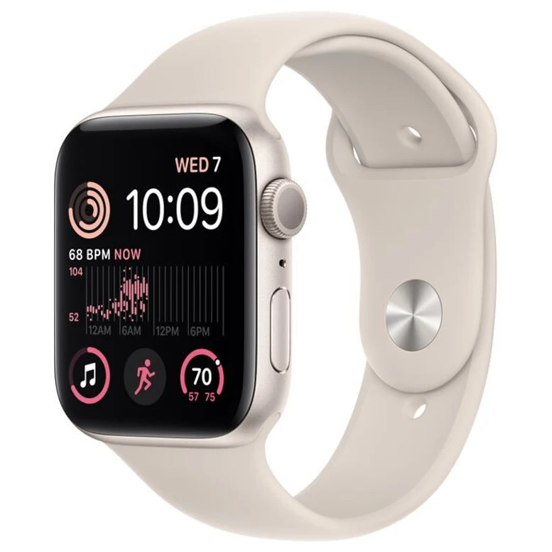 Apple Watch SE 2 (2022) 44mm Aluminum Case with Starlight Sport Band, GPS, Starlight 2