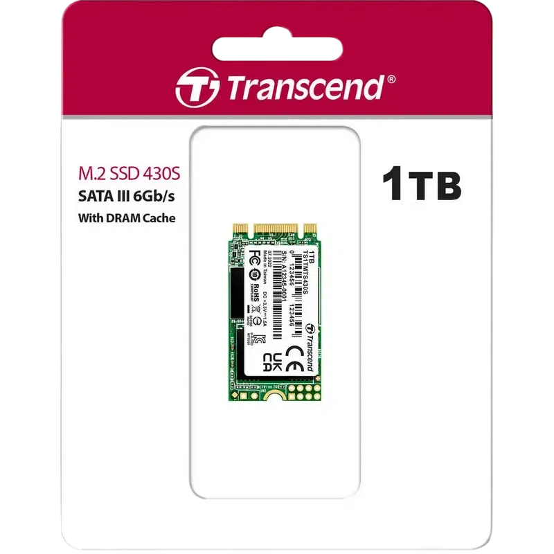 Накопитель SSD Transcend MTS430S, 1024Гб, TS1TMTS430S 2