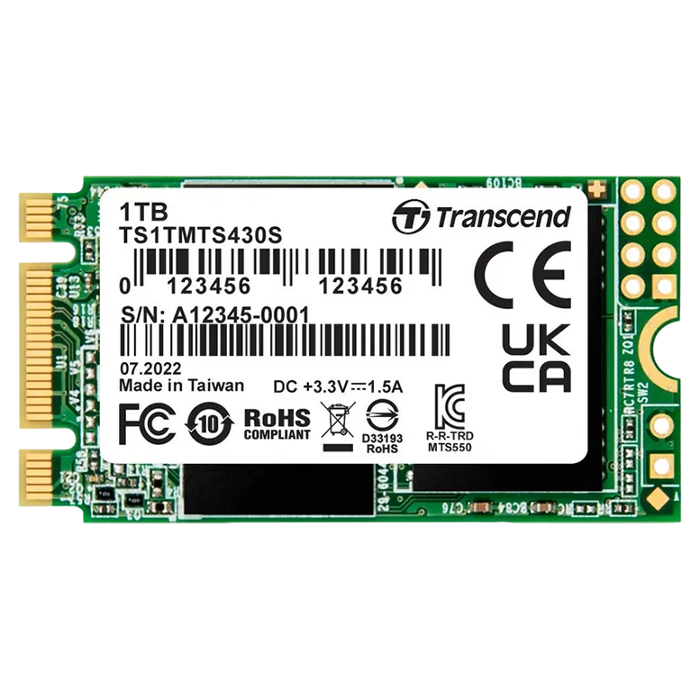 Накопитель SSD Transcend MTS430S, 1024Гб, TS1TMTS430S