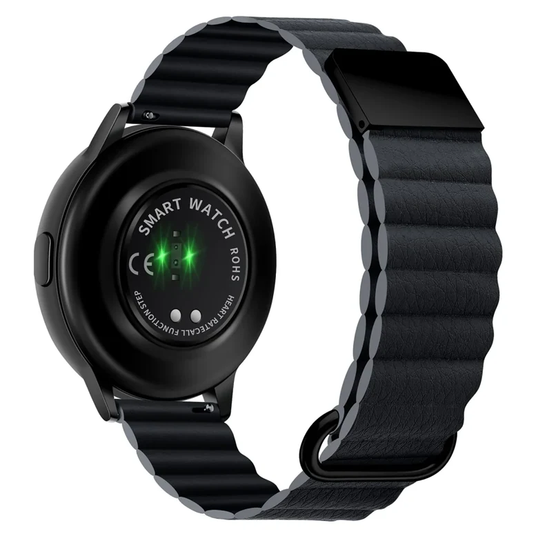 Ремешок кожаный на магните 20mm Black