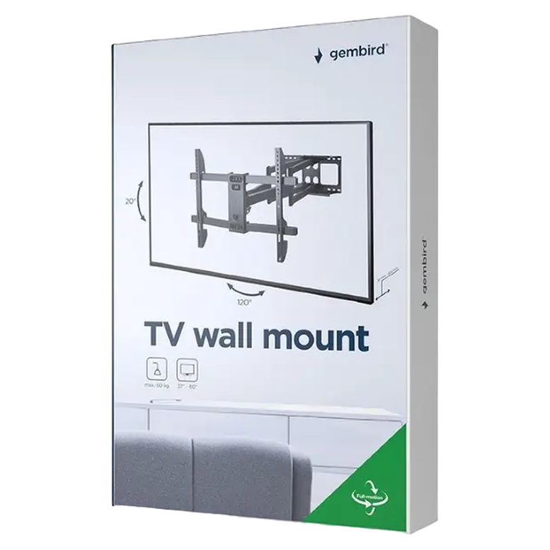 Кронштейн для телевизора Gembird WM-80ST-02, Черный 4