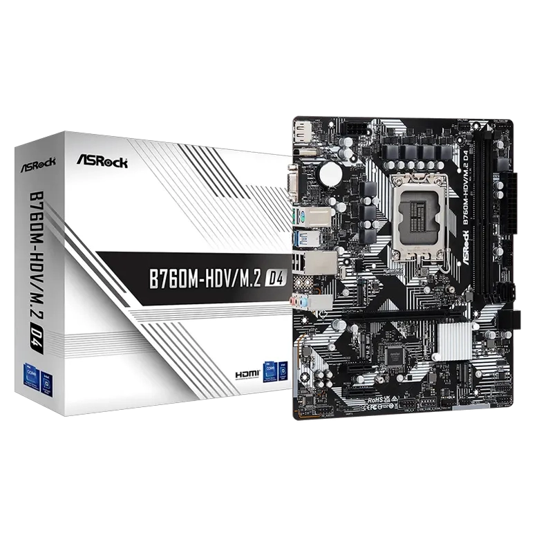 Материнская плата ASRock B760M-HDV/M.2 D4, Black