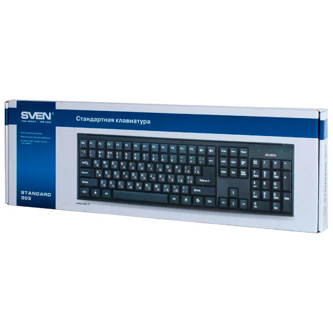 Клавиатура Sven Standard 303, Проводная, Черный 5