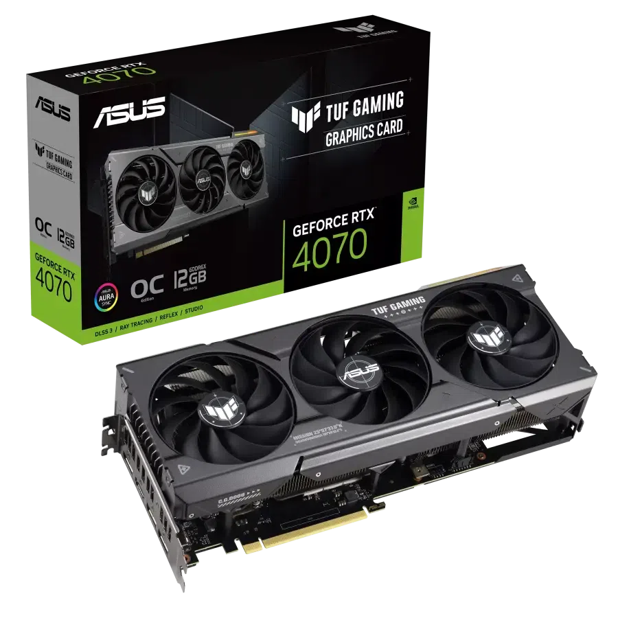 Видеокарта ASUS TUF-RTX4070-O12G-GAMING, 12ГБ GDDR6X 192бит (TUF-RTX4070-O12G-GAMING)