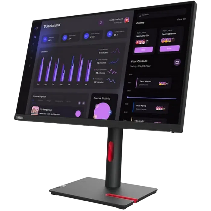 23,8" Monitor Lenovo T24i-30, IPS 1920x1080 FHD, Negru 2
