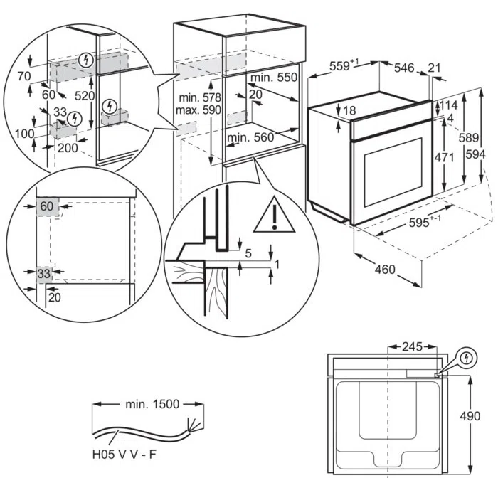 Cuptor electric AEG BPE748380M, Inox 5