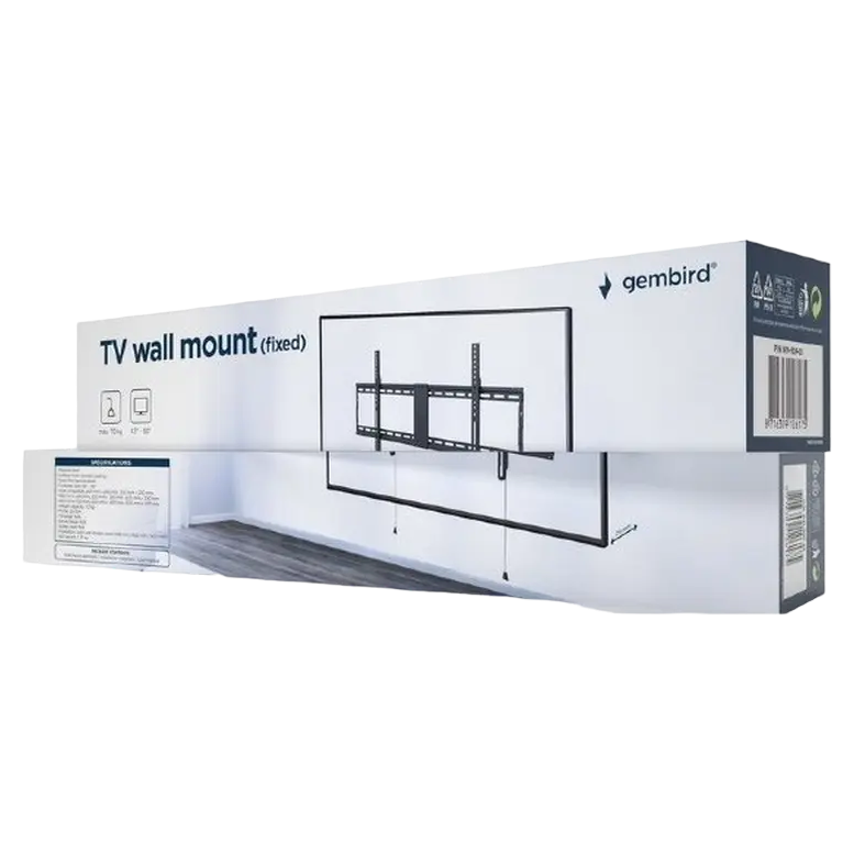 Кронштейн для телевизора Gembird WM-90F-01, Черный 4
