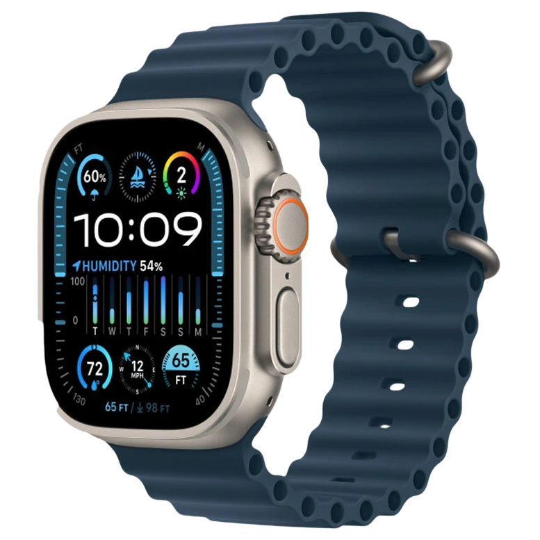 Apple Watch Ultra 2 GPS 49mm Titanium Beige Silicon Blue 2