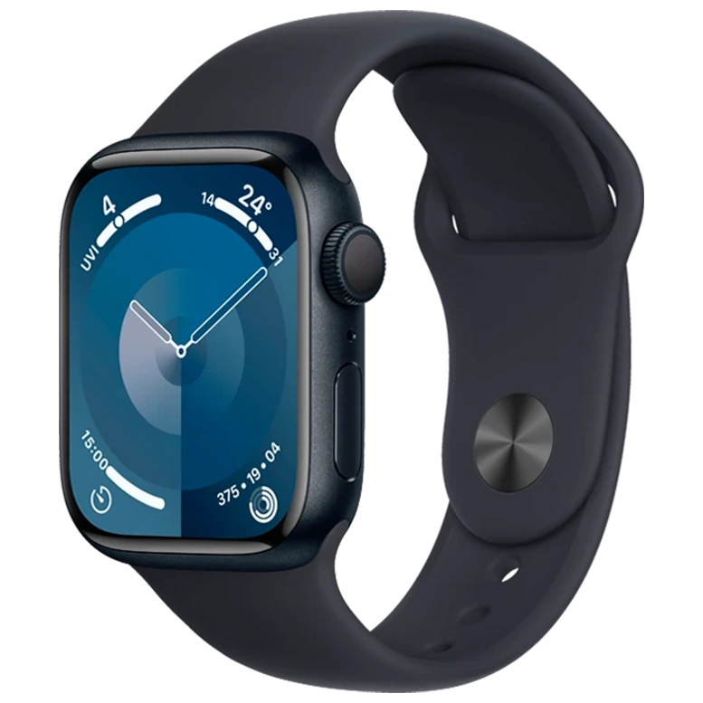 Apple Watch 9 GPS 41mm Aluminiu Midnight Silicon Blue 2