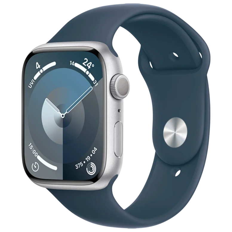 Apple Watch 9 GPS 41mm Aluminiu Silver Silicon Blue 2