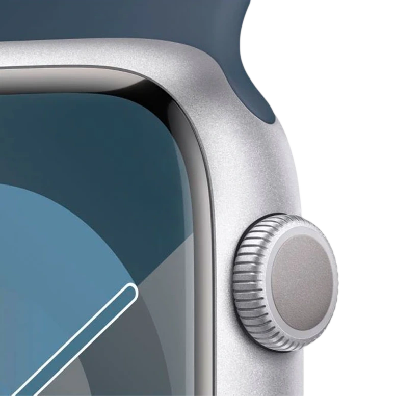 Apple Watch 9 GPS 41mm Aluminiu Silver Silicon Blue 3