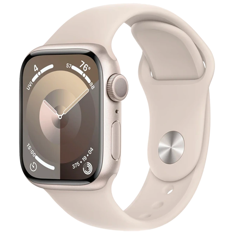 Apple Watch 9 GPS 41mm Aluminiu Starlight Silicon Beige 2