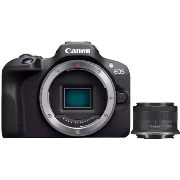 Беззеркальный фотоаппарат Canon EOS R100 Black & RF-S 18-45mm f/4.5-6.3 IS STM KIT, Чёрный 6