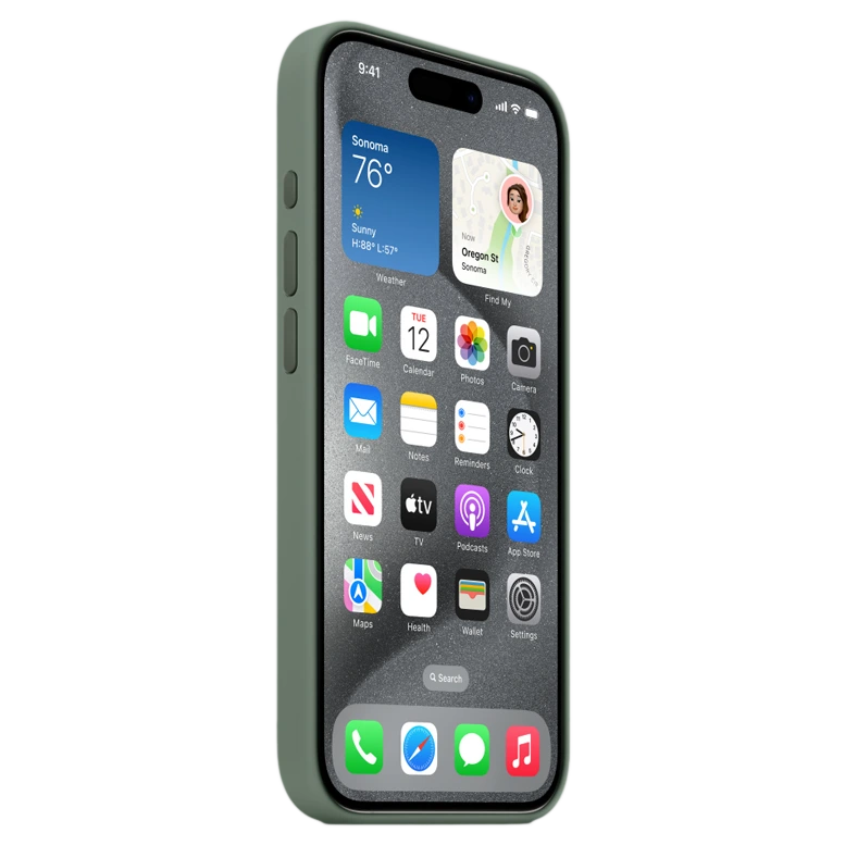 Silicon Case Premium Cypress for iPhone 15 Series 3