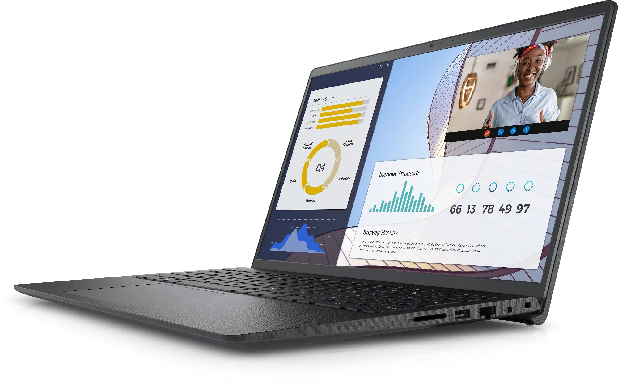 Ноутбук 15.6" Dell Vostro 15 3000 (3535) / AMD Ryzen 7 7730U / 16GB / 512GB SSD / Carbon Black 3