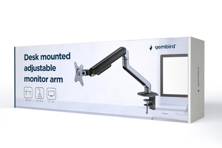 Suport reglabil pentru monitor Gembird MA-DA1-05, Space Gray 10