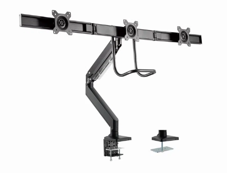 Suport pentru 3 monitor reglabil cu montare de birou 13"-27", Gembird MA-DA3-03
