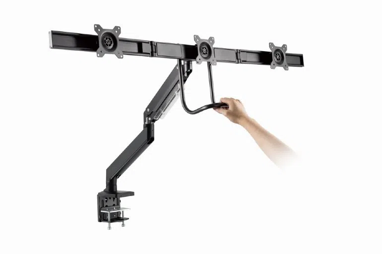 Suport pentru 3 monitor reglabil cu montare de birou 13"-27", Gembird MA-DA3-03 2