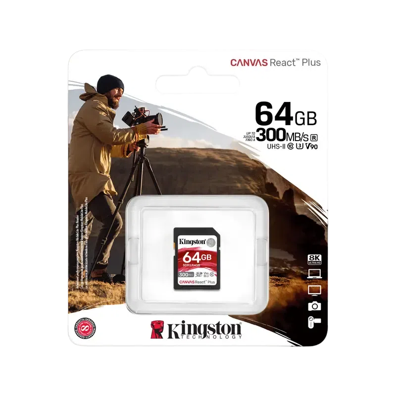 Карта памяти Kingston Canvas React Plus, 64Гб 3