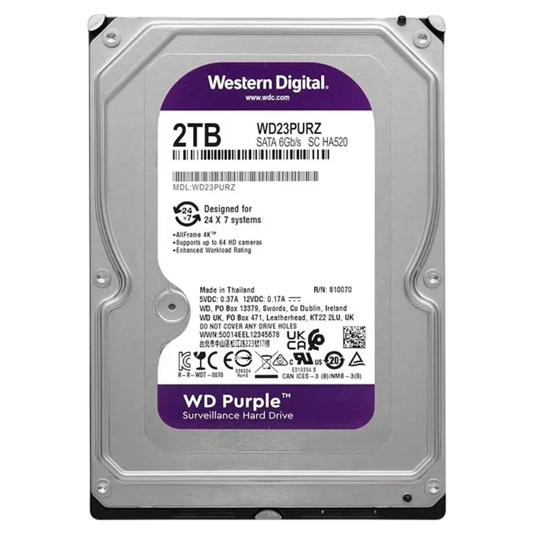Жесткий диск Western Digital WD Purple WD23PURZ, 2ТБ, 3.5"