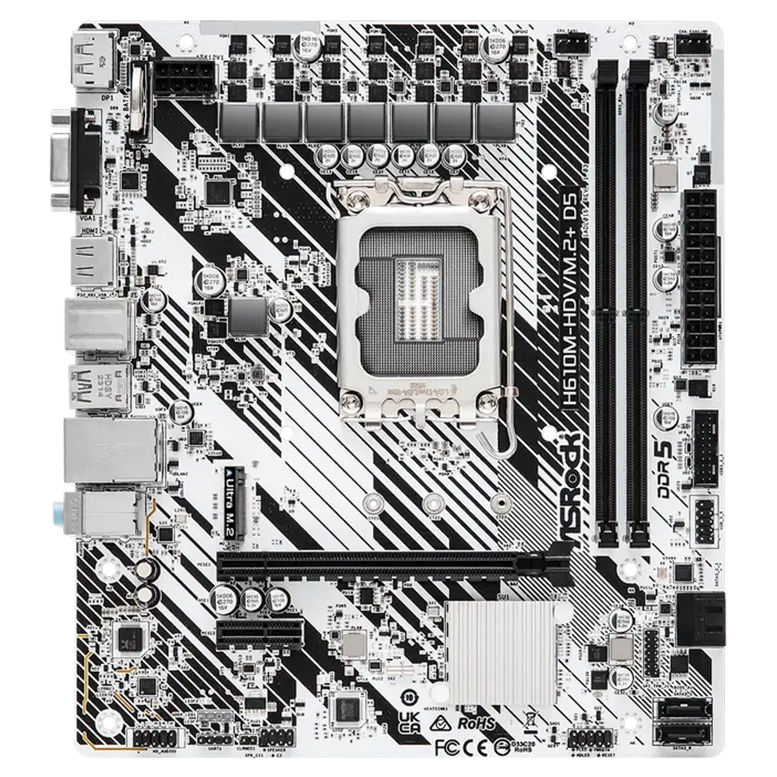 Материнская плата ASRock H610M-HDV/M.2+ D5 LGA1700 Micro-ATX