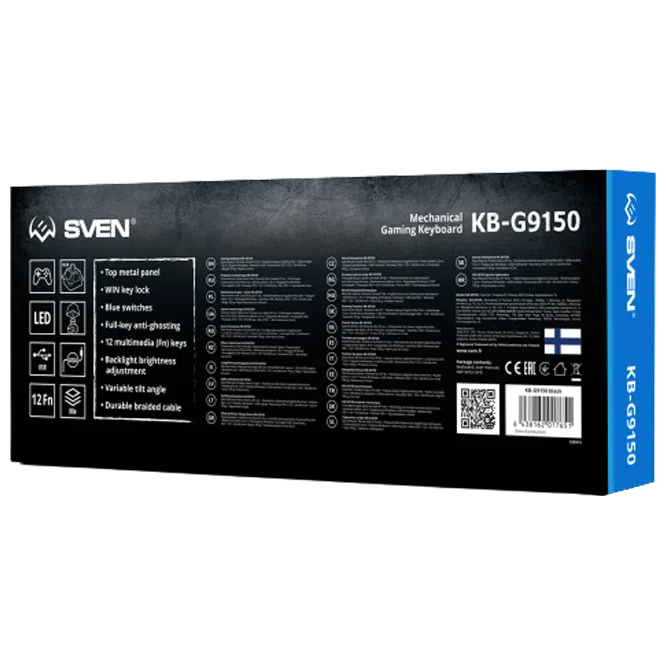 Клавиатура Sven KB-G9150, Проводная, Черный 8