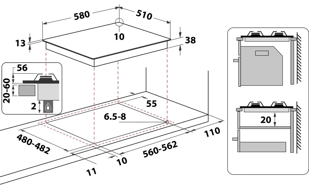 Газовая панель Indesit THP 641 IX/I, Silver 2