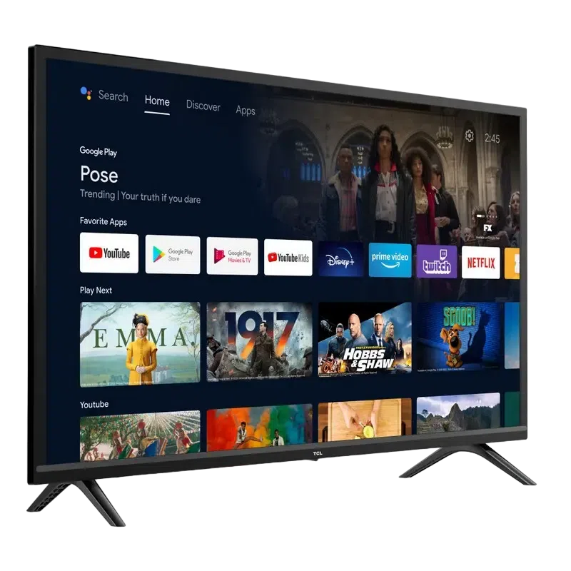32" LED SMART Телевизор TCL 32S5200, 1366x768 HD, Android TV, Чёрный 3