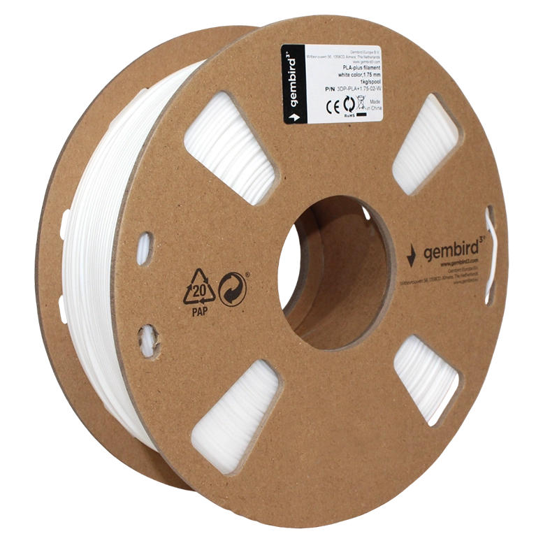 Нить для 3D печати Gembird 3DP-PLA1.75-01-W, 1.75 мм, 1 кг, White