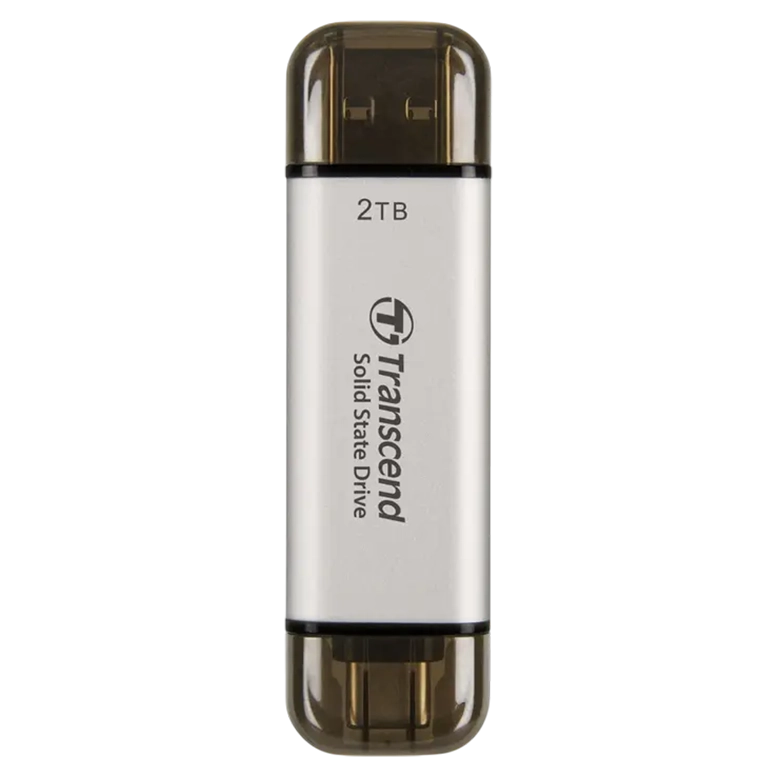 Внешний портативный SSD накопитель Transcend ESD310S, 2 ТБ, Серебристый