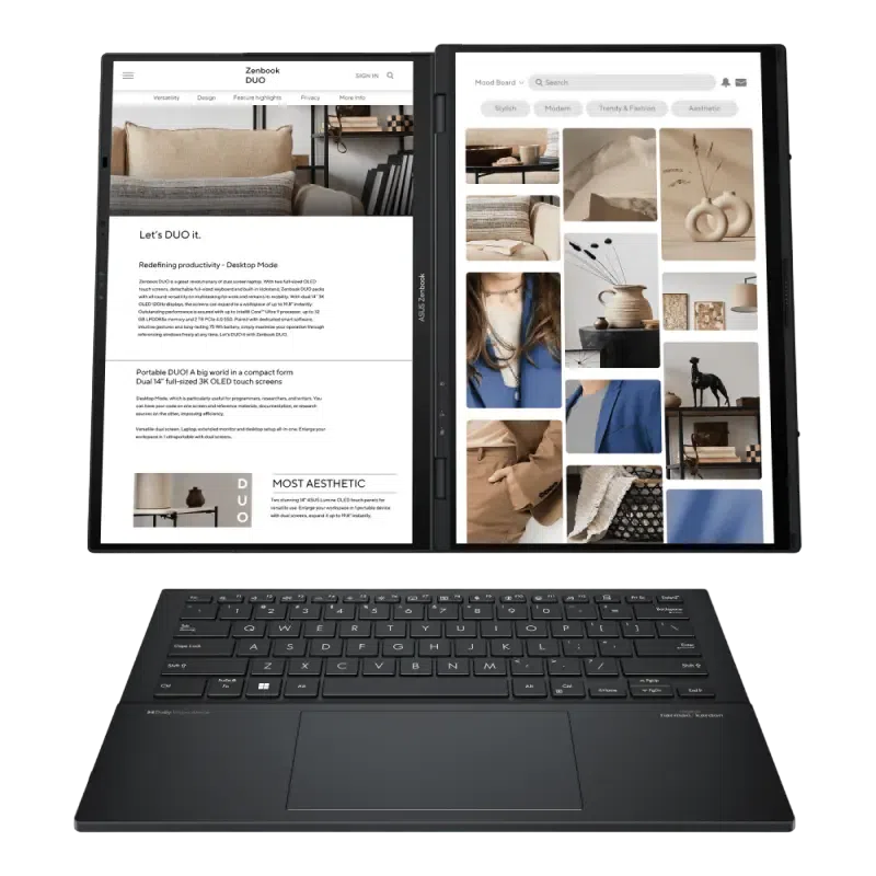 Ноутбук 14" ASUS Zenbook DUO OLED UX8406MA, Inkwell Gray, Intel Core Ultra 9 185H, 32Гб/2048Гб, Windows 11 Home 4